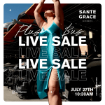 Je bent uitgenodigd!  De Plus Bus en Sante Grace LIVE Sale 7/27!