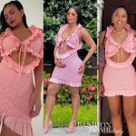 Celebs Love: Ayesha Curry, Kylie Jenner en Keyshia Kaior bespioneerd met Alexander Wang’s Pink Ruffle Mini