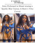 Lizzo trad op in Miami terwijl ze op tournee een Sparkly Blue Custom A-Morir x Yitty Catsuit droeg